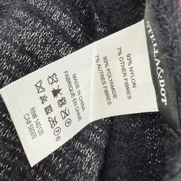 Stella & Dot Kaci Versatile 2-in-1 Scarf Wrap Knit Soft Black Metallic - Picture 10 of 10